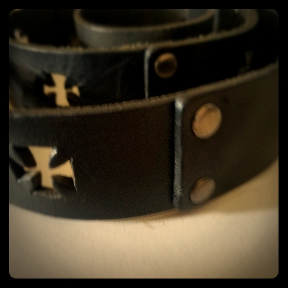 Iron Cross leather belt